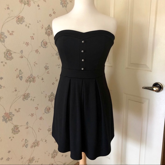 forever 21 black strapless dress